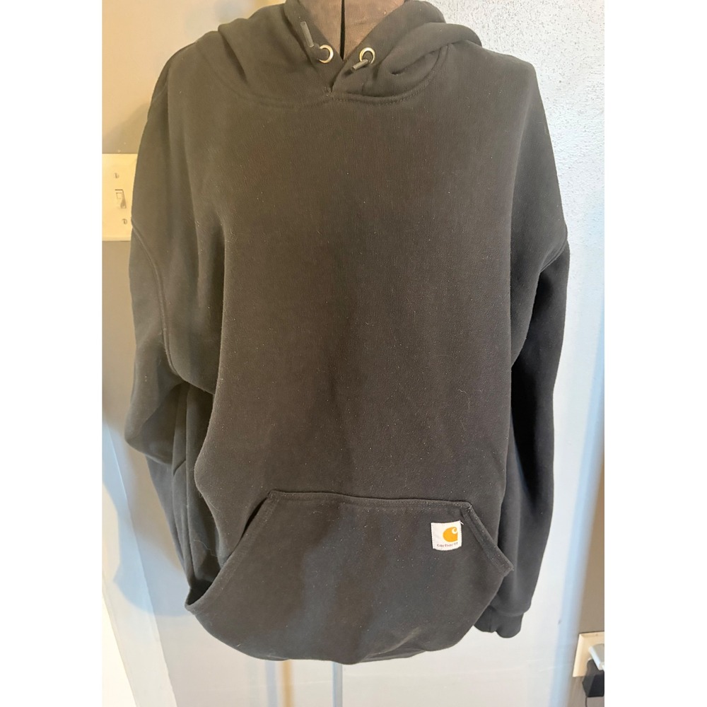 Carhartt Mens Black K288 Logo Graphic Hoodie Sweatshirt 2XL Tall Original Fit